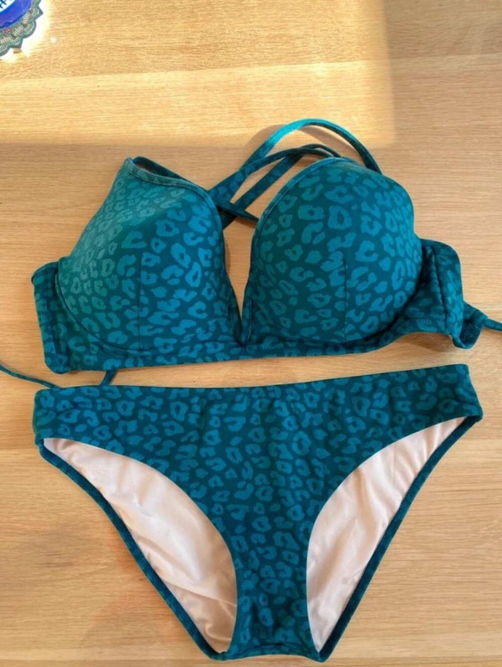 Shade & Shore Teal Leopard Print Bikini Set